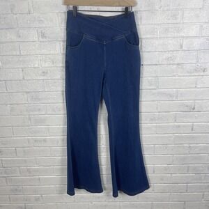 Halara Flex High Waisted Crossover Jeans Womens Size S Medium Wash Denim Stretch